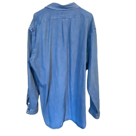 RALPH Lauren Shirt Blaire Cotton Men’s Denim Shirt Size XL Blue Long Sleeve - Picture 3 of 8